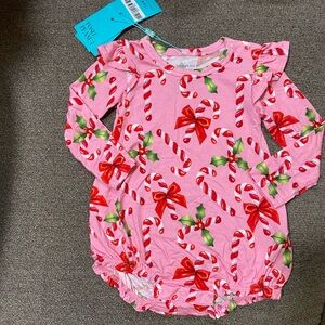 NWT Posh Peanut Candy Cane size 6-12m candy canes and red bows